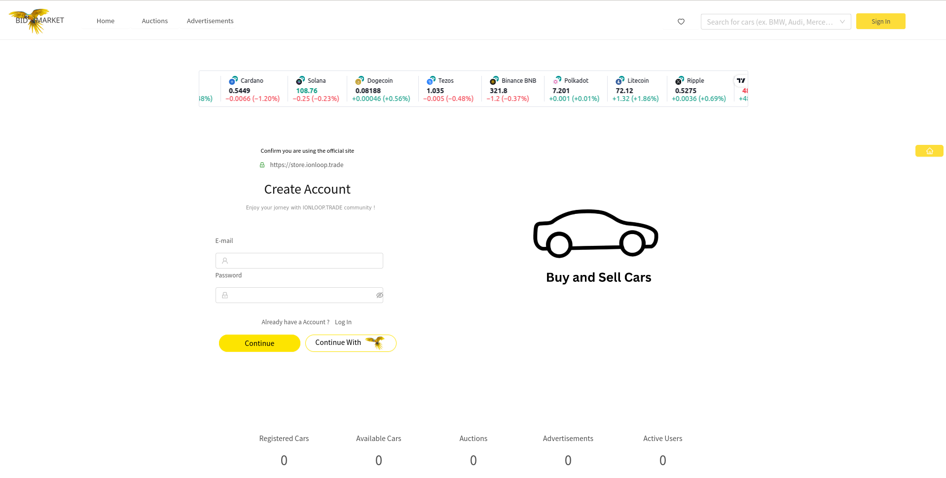 Vehicle bidding and sales platform
